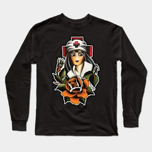 Rose of No Man's Land Tattoo Design Long Sleeve T-Shirt